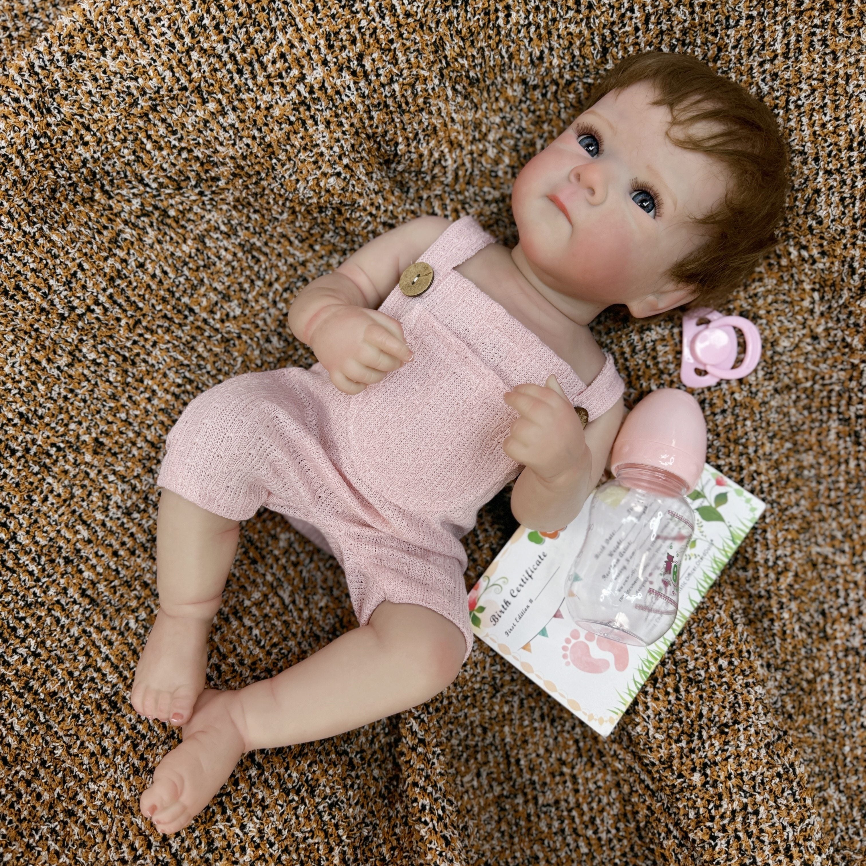 Realistic Reborn Doll Soft Full Body Vinyl Waterproof Painted Doll
