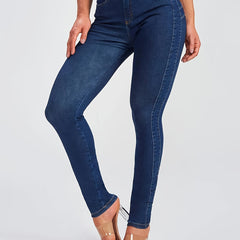 Women's High Waist Skinny Leg Jeans Solid Denim Pants
