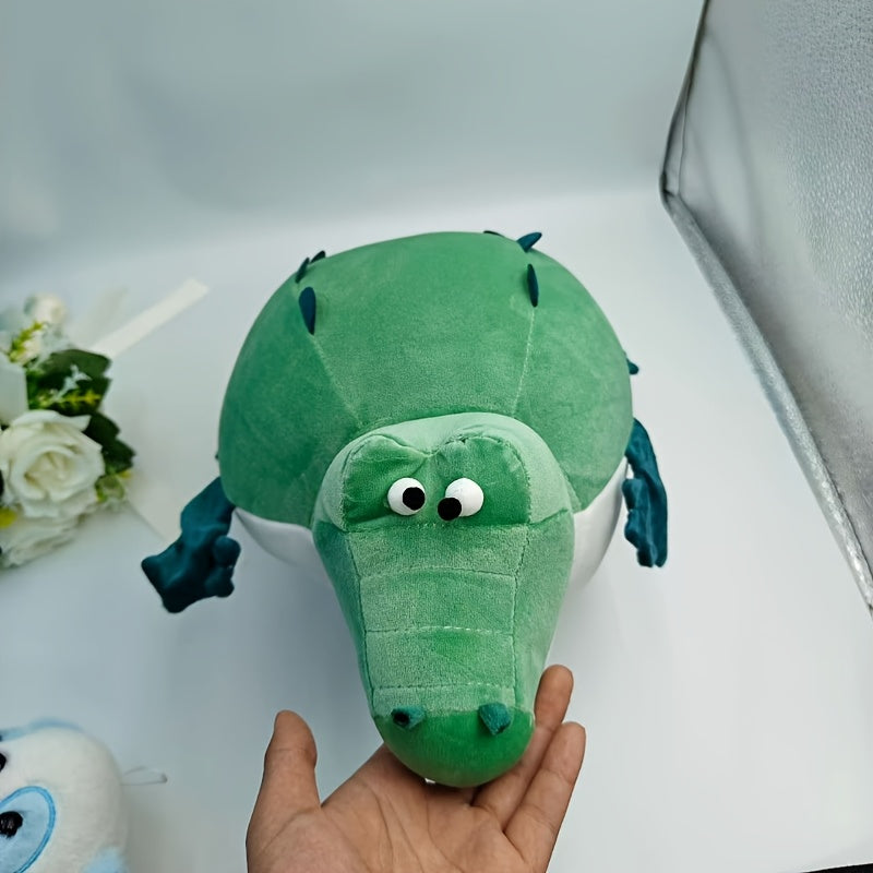 Chubby Green Crocodile Plush Toy with Drum Belly Soft Stuffed Animal S