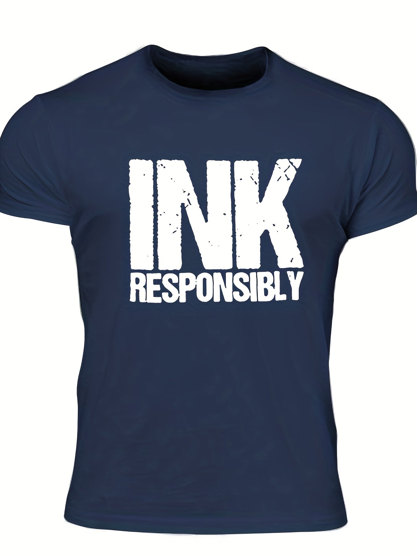INK Responsibly Men's Print T Shirt Stretchy Crew Neck Tee