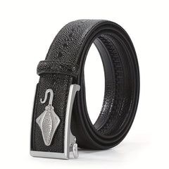 Men's Crocodile Pattern Leather Belt Automatic Buckle