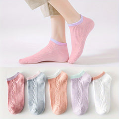 5 Pairs Girls Kids Thin Low Cut Ankle Socks for Summer