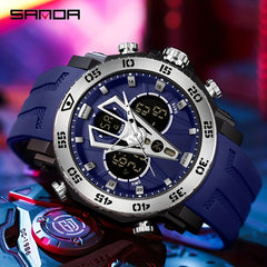 Sanda Men Watch Boys' Watch Big Dial Quartz Watch Waterproof Anti Drop Sports