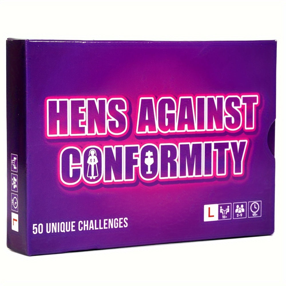Hens Against Conformity Game 50pcs Unique Challenges Bachelorette Card Game