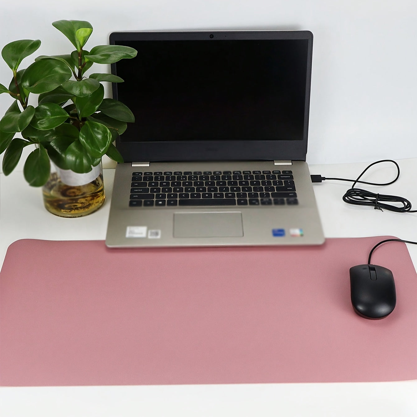 Purple Powder PU Leather Waterproof Mouse Pad for Offices, Schools, Homes