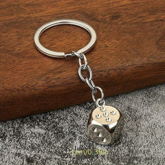 Metal Dice Keychain Pendant for Car Keys Backpacks Wallets