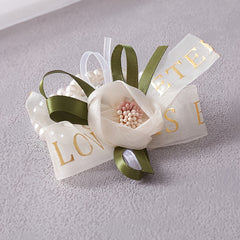 Wedding Wrist Wreath Bracelet Tulle Flower Hand Wreath Bridesmaid Bridal