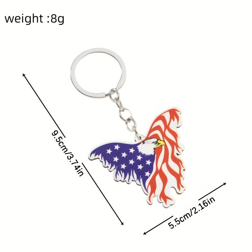 American Flag Key Chain Wooden Pendant for Bag Purse Backpack