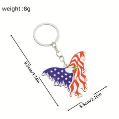 American Flag Key Chain Wooden Pendant for Bag Purse Backpack