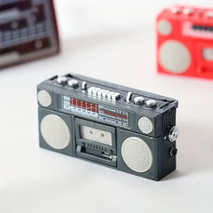 Mini Dollhouse Cassette Recorder Toy Gray Rubber with Accents 26cm H