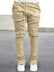 Stylish Letter A Print Men's Casual Drawstring Jogger Pants