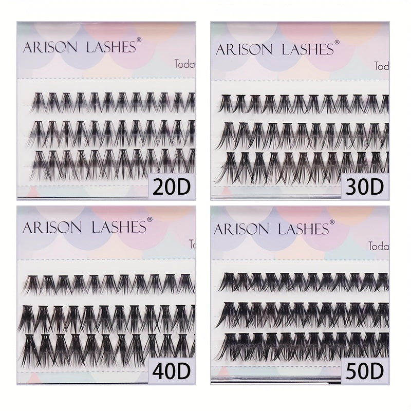 60pcs Cluster Lashes 20D 30D 40D 50D 8 12mm Mix D Curling DIY Individual Lashes