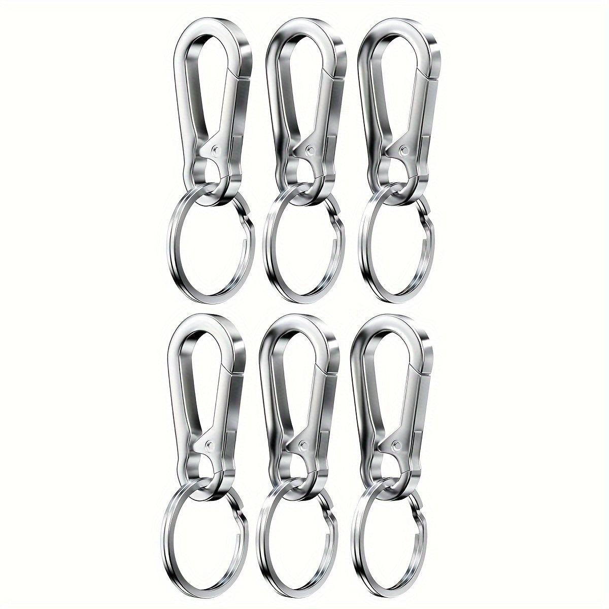 6pcs Metal Clip Keyring Car Keychain Hook for Outdoor Camping Hiking
