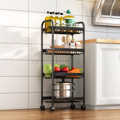 Small Cart Storage Rack Carbon Steel Kitchen Vegetable Fruit Basket