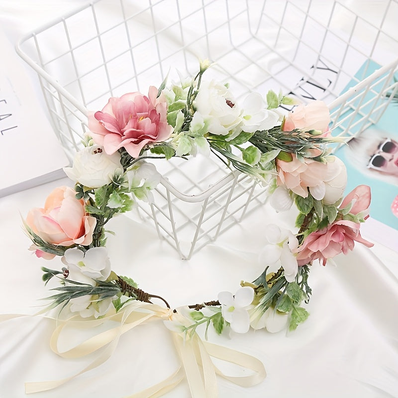 Girl s Simulated Rose Wreath Hair Accessories