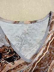 Marble Print V Neck Tank Dress