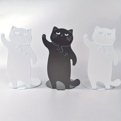 2pcs Cat Shape Music Animal Bookshelf Metal Bookend