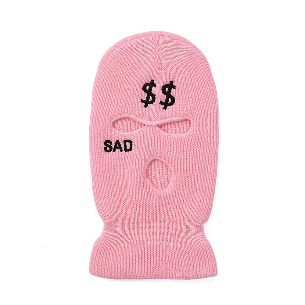 Embroidered Ski Mask for Outdoor Skiing and Walking