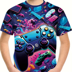 Game Controller 3D Print Boy's Casual T Shirt