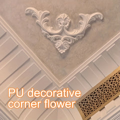 PU Curved Angle Flower Ceiling Decal Gypsum Border Furniture Ornament