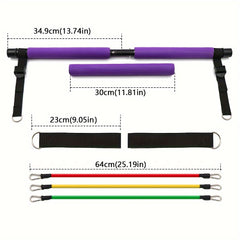 10pcs Pilates Fitness Stick Set Resistance Tension Rope for Body Shaping