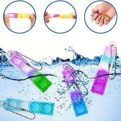 48 Pcs Mini Pop Keychain Fidget Toys Bulk for Toddlers