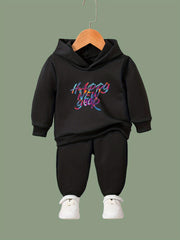 OERYUI 2pcs HAPPY YEAR Print Hoodies Pants Set For Girls Boys