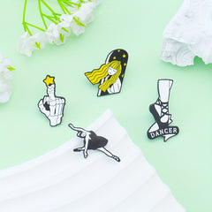Starry Sky Skeleton Hand Index Finger Pointing Brooch