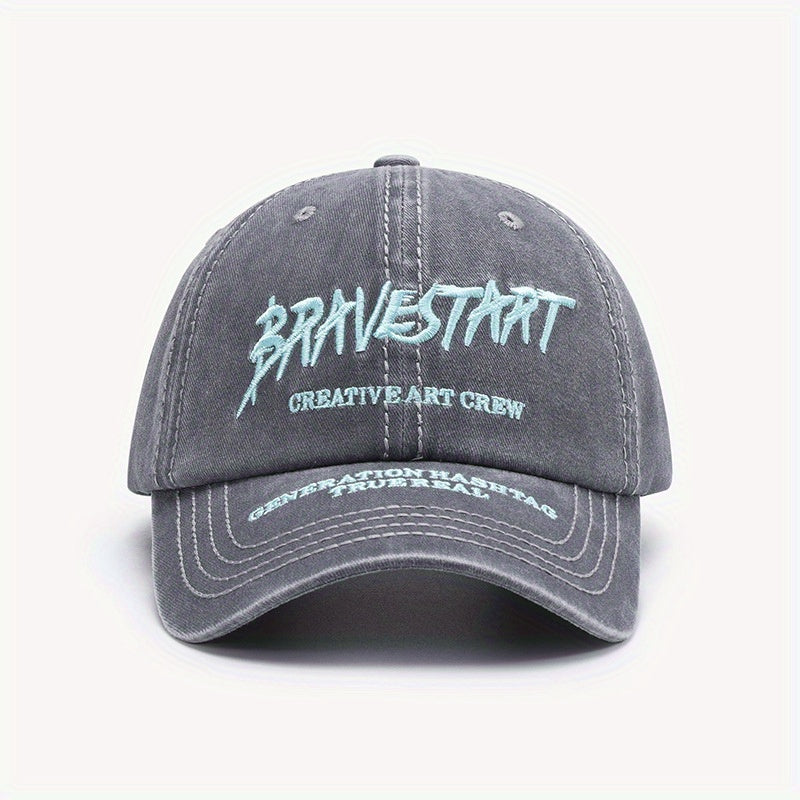 Vintage Letter Embroidery Baseball Cap Washed Distressed Dad Hats