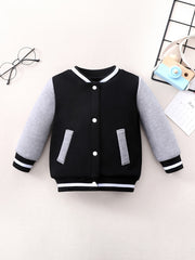 Baby Stand Collar Baseball Jacket Sweatshirt Coat