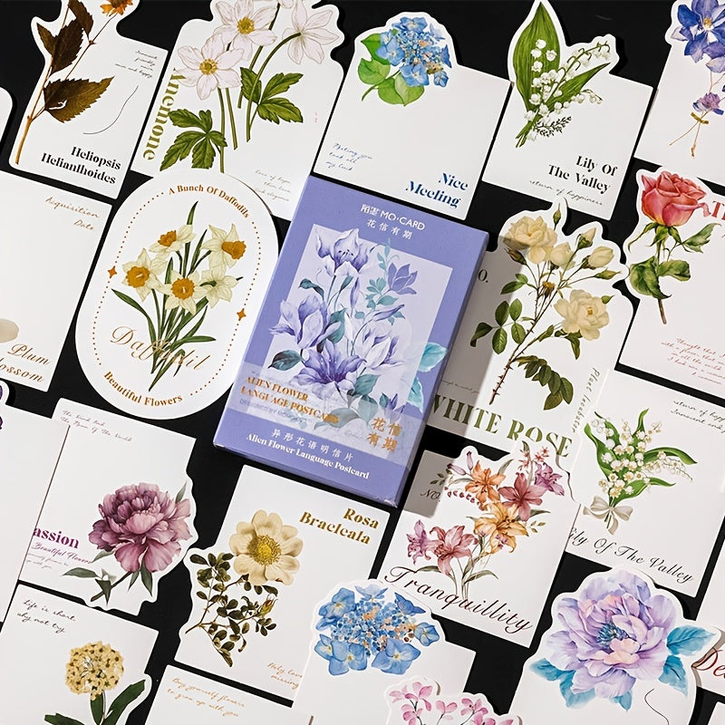 30 Vintage Floral Postcards for Students Teachers Thank You Notes