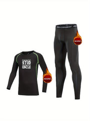 2pcs Toddler Fleece Compression Sets - Long Sleeve Crew Neck Pullover