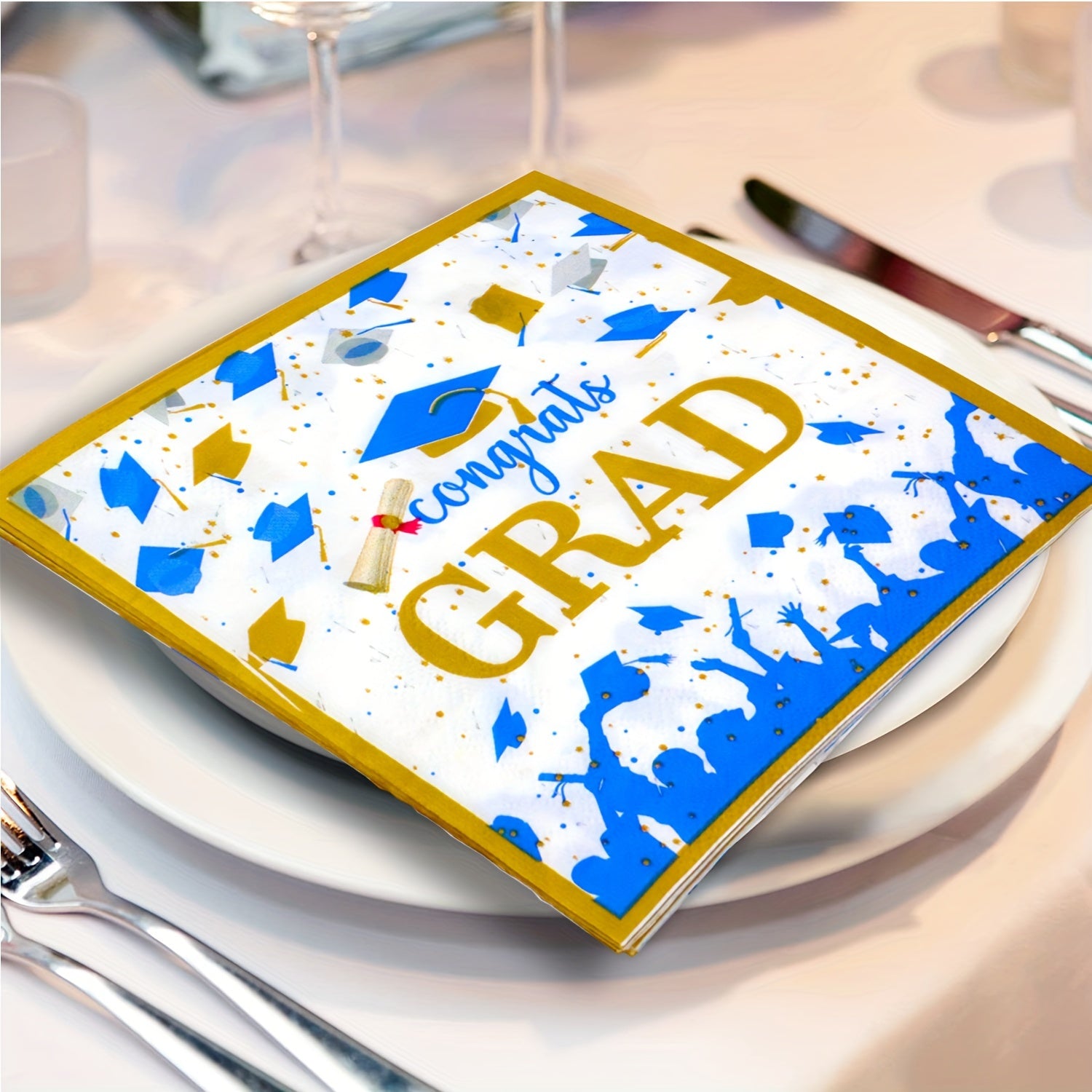 Congrats Grad Napkins - Graduation Party Supplies - Graduation Table Decorations