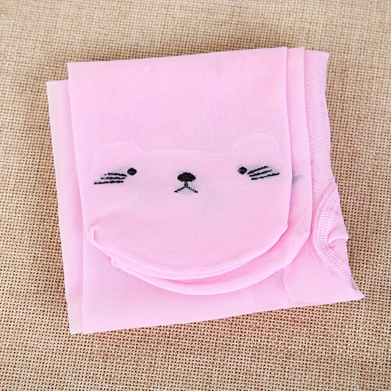 Girls Pink Cat Stylish Pantyhose Dot Pattern Dress Tights