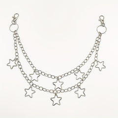 Retro Pentagram Multilayer Pants Chain Men's Waist Chain Y2K Jewelry