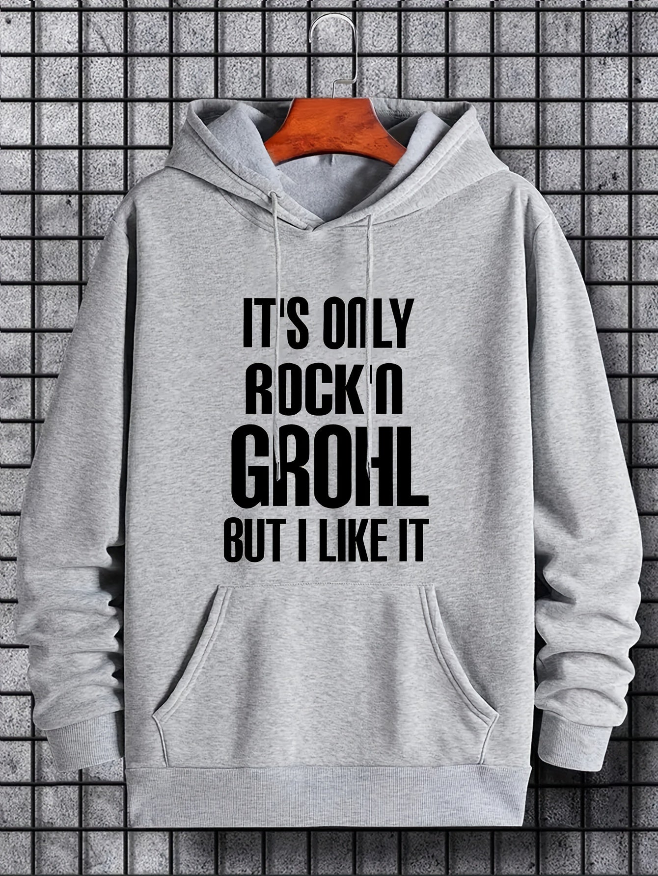 Men's Letter Print Hoodie Casual Hooded Sweatshirt