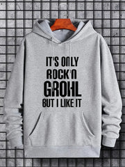 Men's Letter Print Hoodie Casual Hooded Sweatshirt
