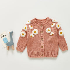Newborn Baby Girls Knit Cardigan Sweater Infant Button Down Cotton Sweater