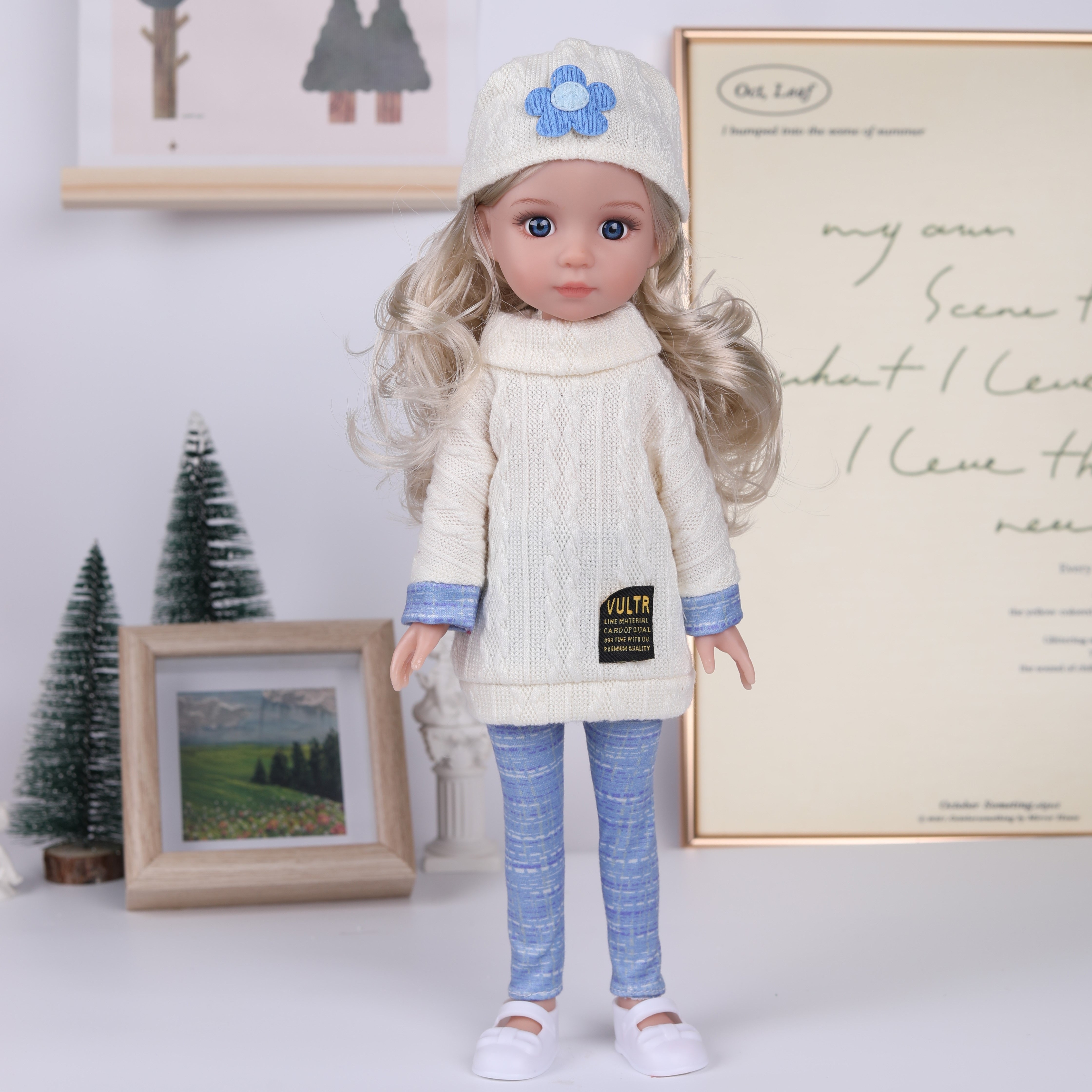 35 Girl Doll Winter Outfit Collectible Toy Christmas Gift Light Brown