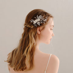 Silvery Bridal Hair Comb Clip Wedding Hair Piece