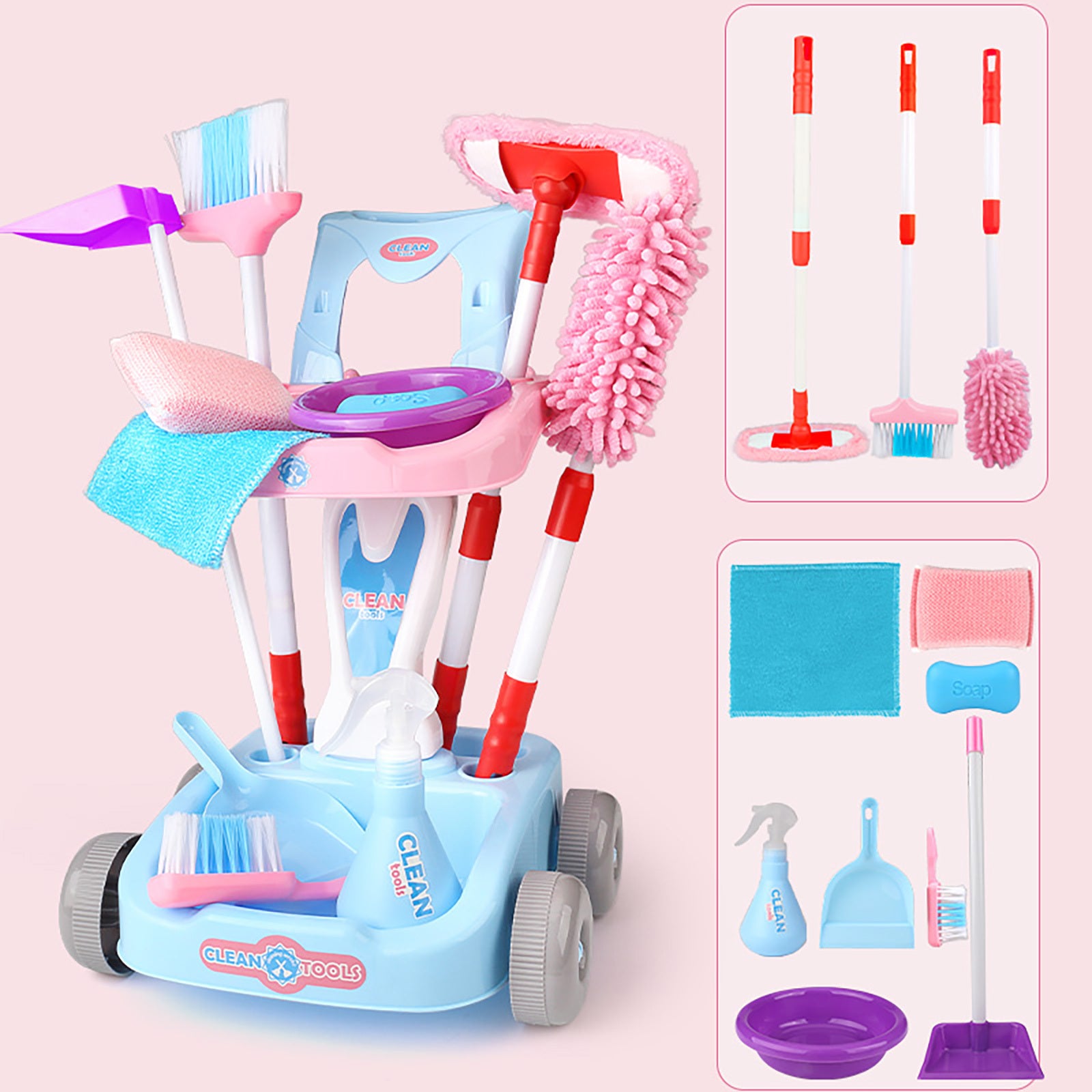 Kids Housekeeping Cart Cleaning Toy Set - Gift for Kids & Toddlers