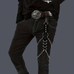Men's Casual PU Leather Chain Leg Chain Accessories Gothic Pants Chain
