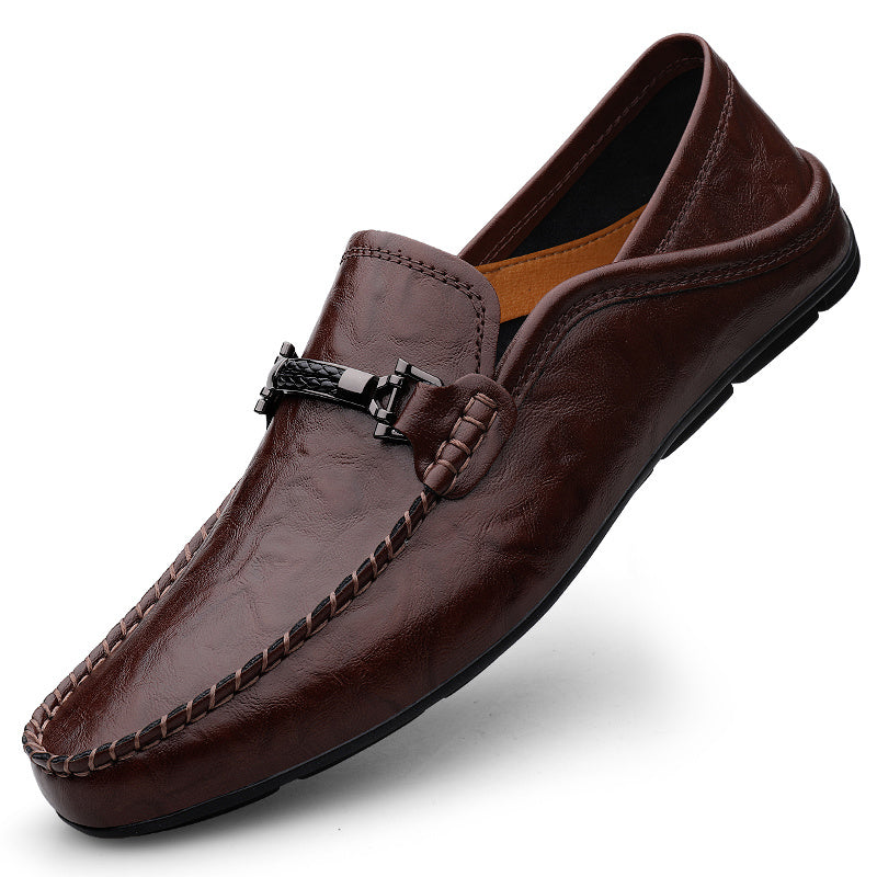 Men's Moc Toe Loafer Shoes Comfy Non slip Slip On Shoes