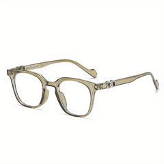 Men's Retro Square Frame Anti-Light Glasses with Anti-Press Box