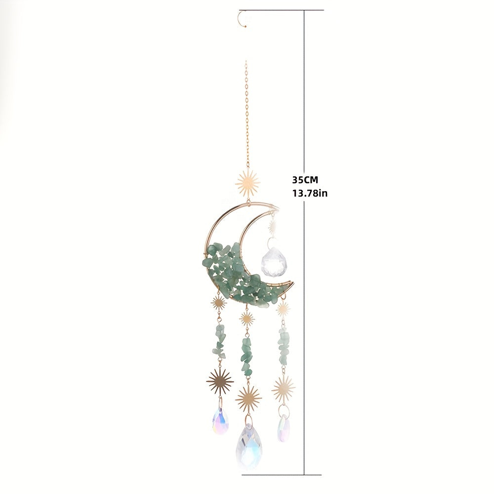 Moon Crystal Suncatcher Rose Quartz Rainbow Maker