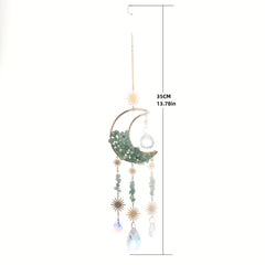 Moon Crystal Suncatcher Rose Quartz Rainbow Maker