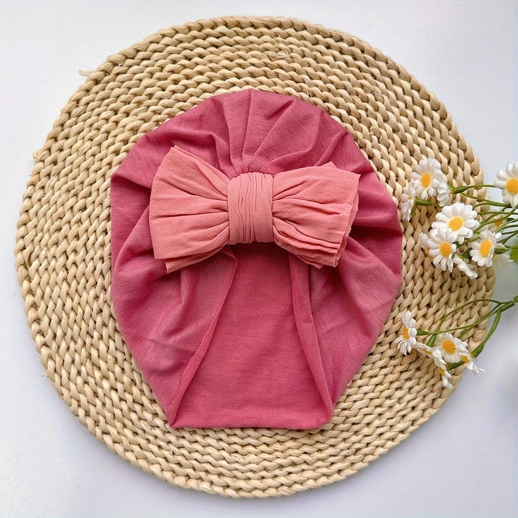 Soft Elastic Bowknot Turban for Baby Girls