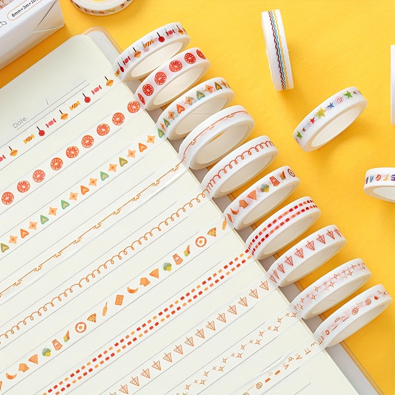 10 Rolls Colorful Washi Tape Set Decorative Stickers
