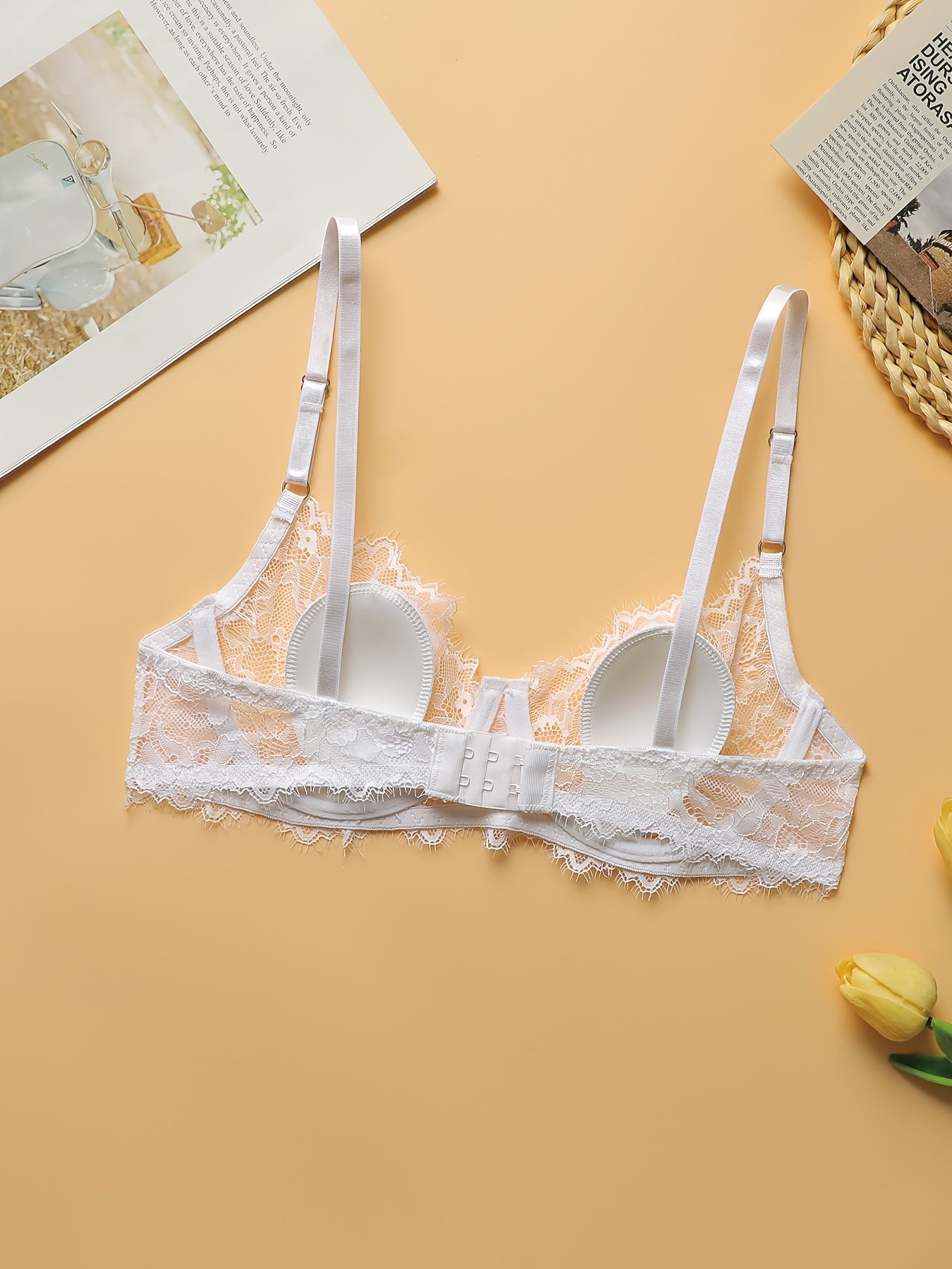 Floral Lace Wireless Bra Mesh Lingerie