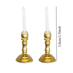 1:12 Dollhouse Mini Furniture Golden Candlestick Model Pair